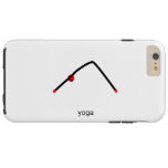 Stick figure of downward dog pose with yoga text. tough iPhone 6 plus case