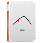 Stick figure of downward dog pose with yoga text. cases for the kindle