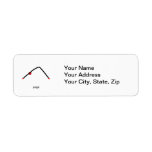 Stick figure of downward dog pose with yoga text. return address labels