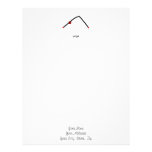 Stick figure of downward dog pose with yoga text. letterhead