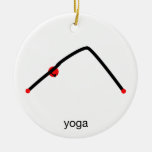 Stick figure of downward dog pose with yoga text. christmas ornaments