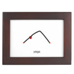 Stick figure of downward dog pose with yoga text. keepsake box