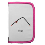 Stick figure of downward dog pose with yoga text. folio planner