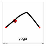 Stick figure of downward dog pose with yoga text. wall decor