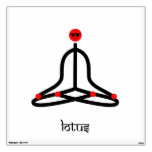 Stick figure of lotus yoga pose with Sanskrit Wall Graphics