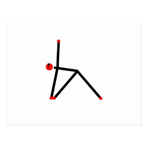 Stick figure of triangle yoga pose. postcard | Zazzle