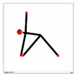 Stick figure of triangle yoga pose. wall sticker