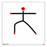 Stick figure of warrior 2 yoga pose. wall graphic