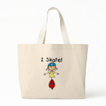 Stick Figure on Skateboard Tote Bags