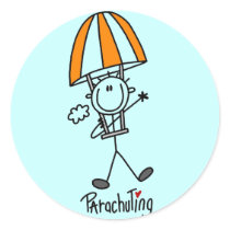 Stick Figure Parachuting T-shirts and Gifts stickers by stick_figures Stick Figure Parachuting T-shirts and Gifts stickers
