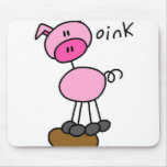 Stick Figure Pig Mouse Pads