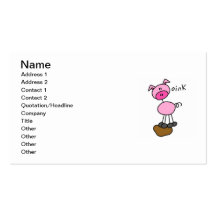 Stick Figure Pig T-shirts and Gifts Business Card Template