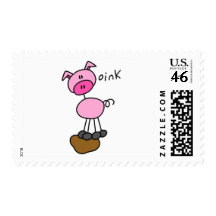 Stick Figure Pig Tshirts and Gifts Postage