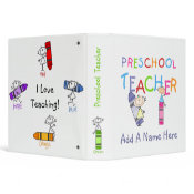 Stick Figure Preschool Teacher Binder binder
