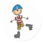Stick Figure Roller Skating Sticker