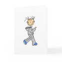 Stick Figure Running Card