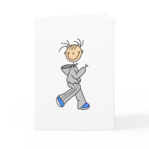 Stick Figure Running Card
