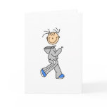 Stick Figure Running Card