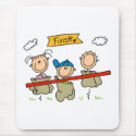 Stick Figure Sack Race mousepads