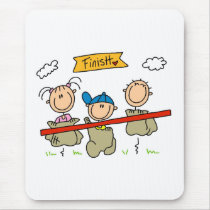 Stick Figure Sack Race mousepads by stick_figures Stick Figure Sack Race mousepads