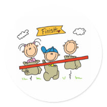 Stick Figure Sack Race stickers by stick_figures Stick Figure Sack Race stickers
