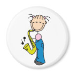 Stick Figure Saxophone Magnet