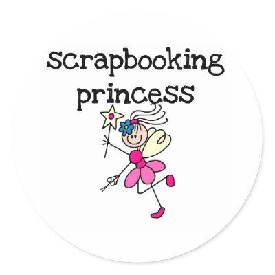 Stick Figure Scrapbook Princess Sticker