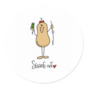Stick Figure Sewing Nut Stickers