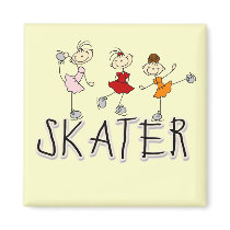 Stick Figure Skater Tshirts and Gifts Refrigerator Magnet