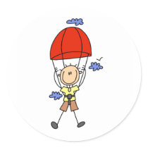 Stick Figure Sky Diver Stickers by stick_figures Stick Figure Sky Diver Stickers