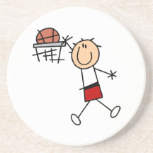 Stick Figure Slam Dunk T-shirts and Gifts Coasters