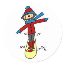 Stick Figure Snowboarding stickers
