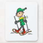 Stick Figure Snowshoeing Mouse Mats