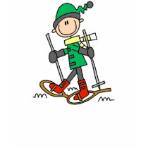 Stick Figure Snowshoeing t-shirts