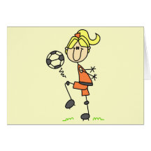 Stick Figure Soccer Tshirts and Gifts Greeting Cards
