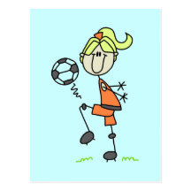 Stick Figure Soccer Tshirts and Gifts Post Card