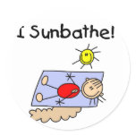 Stick Figure Sunbather Tshirts and Gifts Stickers