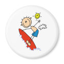 Stick Figure Surfer Boy Button magnets by stick_figures Stick Figure Surfer Boy Button magnets