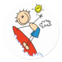 Stick Figure Surfer Boy Tshirts and Gifts stickers