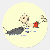 Stick Figure Tubing Tshirts and Gifts Round Stickers