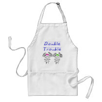 Stick Figure Twin girls Apron