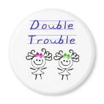 Stick Figure Twin girls Fridge Magnet