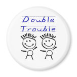 Stick Figure Twins Refrigerator Magnet