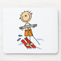 Stick Figure Water Skiing Mousepad