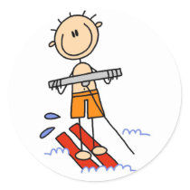Stick Figure Water Skiing Tshirts and gifts stickers by stick_figures Stick Figure Water Skiing Tshirts and gifts stickers