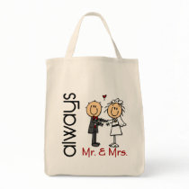 Stick Figure Wedding Couple Mr. & Mrs. Always Canvas Bag