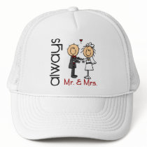 Stick Figure Wedding Couple Mr. & Mrs. Always Trucker Hats