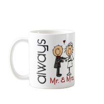 Stick Figure Wedding Couple Mr. & Mrs. Always Mug