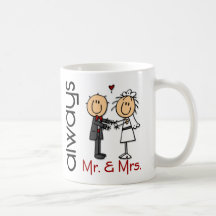 Stick Figure Wedding Couple Mr. & Mrs. Always Mug
