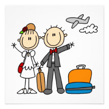 Stick Figure Wedding Honeymoon T-shirts and Gifts Custom Invites